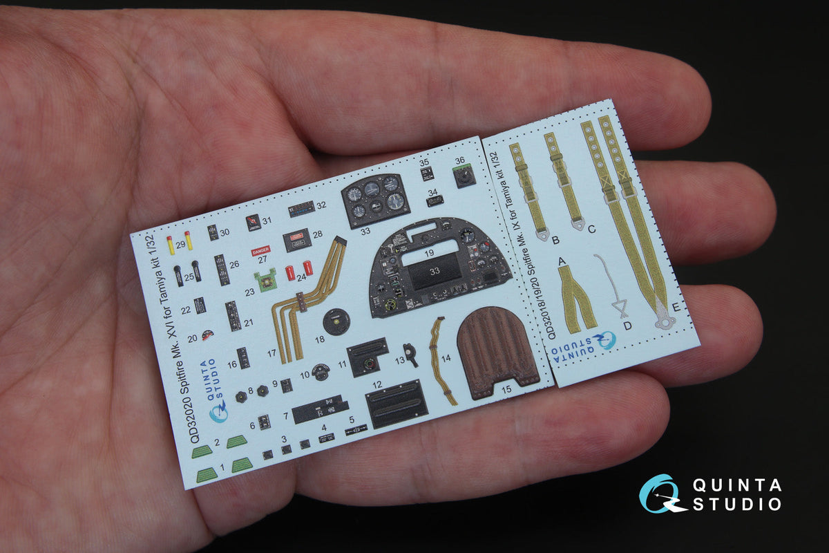 1/32 Quinta Spitfire Mk.XVI 3DPrinted Interior (for Tamiya kit) 32020