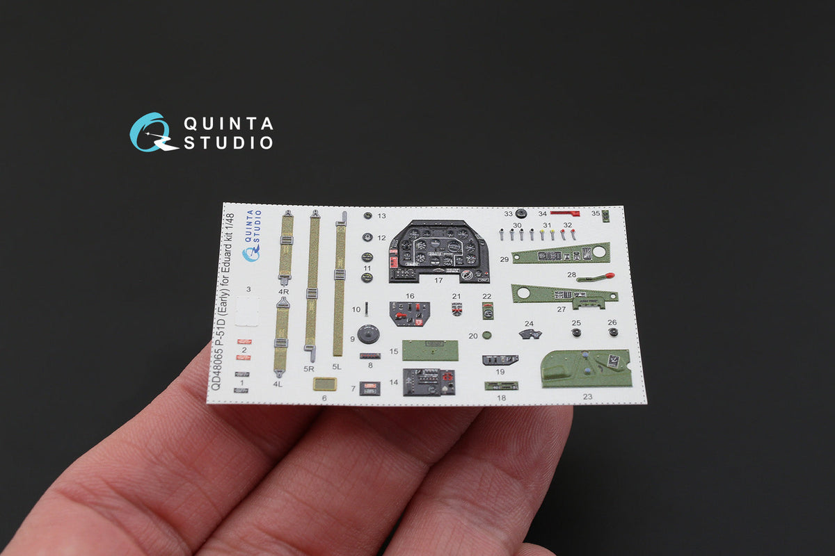1/48 Quinta Studio P51D (Early) 3DPrinted Interior (for Eduard kit