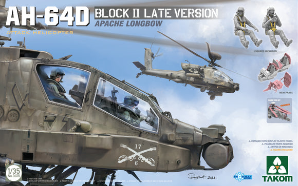 1/35 Takom AH-64D Attack Helicopter Apache Longbow Block II Late Version (New Tool) 2608