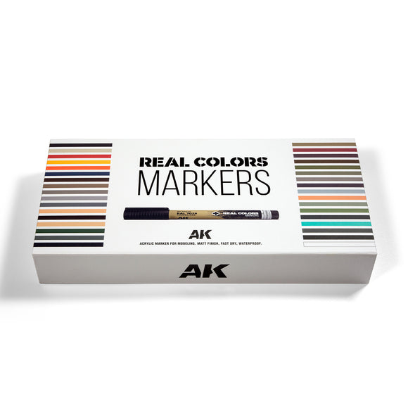 AK Interactive Real Colors Markers Special Box Real Colors Paint Markers - 34 Markers RCM150  (ASTM D-4236)