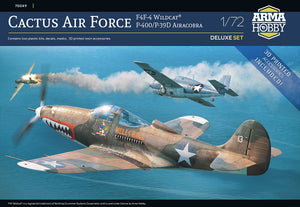 1/72 Arma Hobby Cactus Air Force Deluxe Set (2 kits) – F4F-4 Wildcat and P-400/P-39D Airacobra Over Guadalcanal 70049