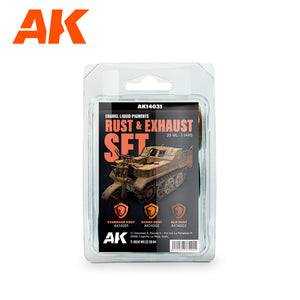 AK Interactive Liquid Pigment RUST & EXHAUST SET 35ml  AK14031