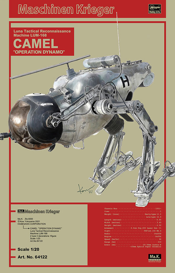 1/20 Hasegawa Maschinen Krieger LUM168 Camel Luna Tactical Recon Machine 64122