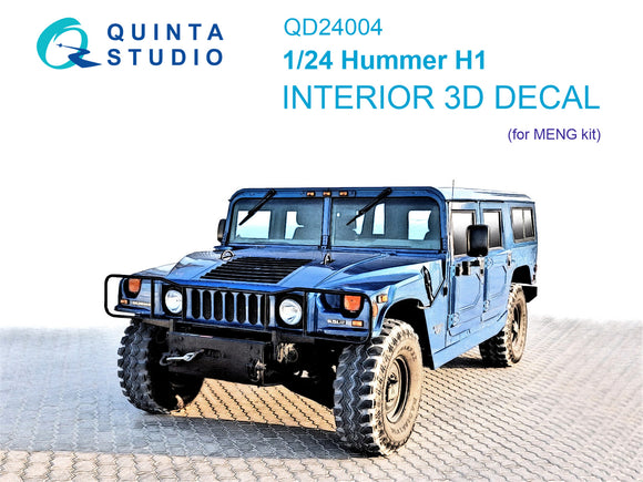1/24 Quinta Studio Hummer H1 3D-Printed Interior (for Meng kits) QD 24004