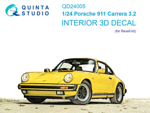 1/24 Quinta Studio Porsche 911 Carrera 3.2 3D-Printed Interior (for Revell kits) QD 24005