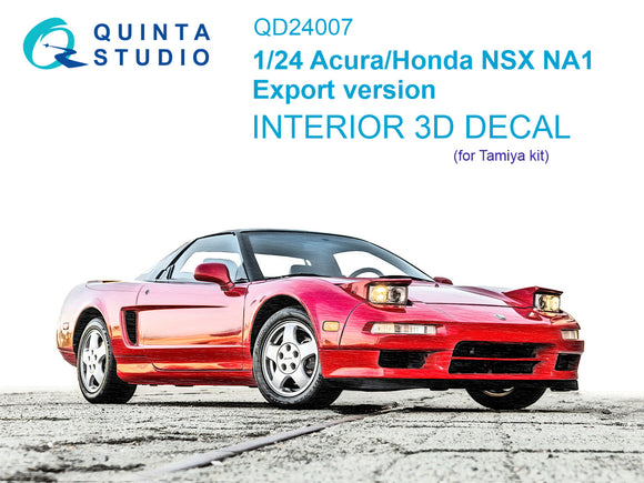 1/24 Quinta Studio Acura-Honda NSX NA1 Export version 3D-Printed Interior (for Tamiya kits) QD 24007