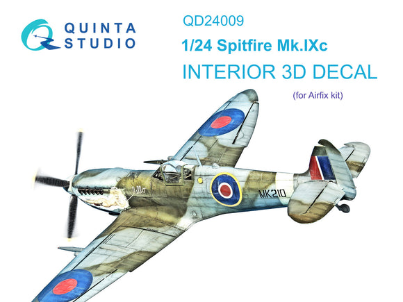 1/24 Quinta Studio Spitfire Mk.IXc 3D-Printed Interior (for Airfix kit) 24009