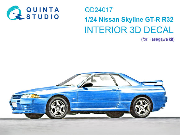 1/24 Quinta Studio Nissan Skyline GT-R R32 3D-Printed Interior (for Hasegawa kits) QD 24017