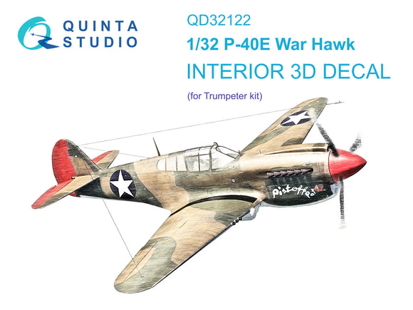 1/32 Quinta Studio P-40E/K 3D-Printed Interior (for Trumpeter kit) 32122