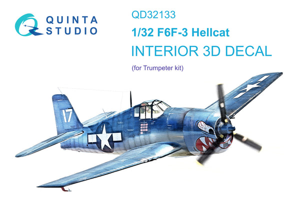 1/32 Quinta Studio F6F-3 Hellcat 3D-Printed Interior (for Trumpeter) 32133