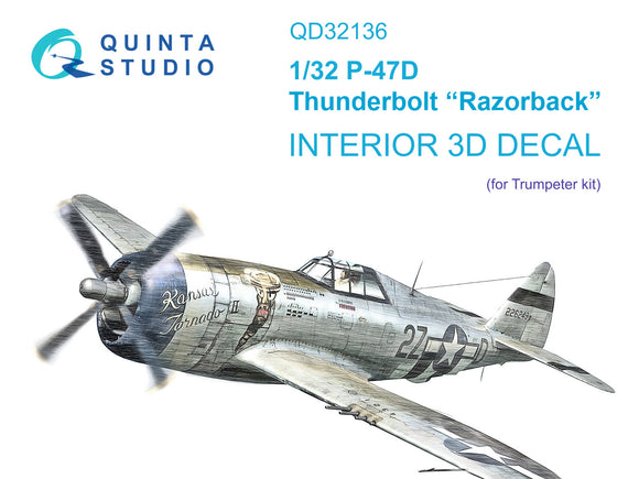 1/32 Quinta Studio P-47D Razorback 3D-Printed Interior (for Trumpeter) 32136