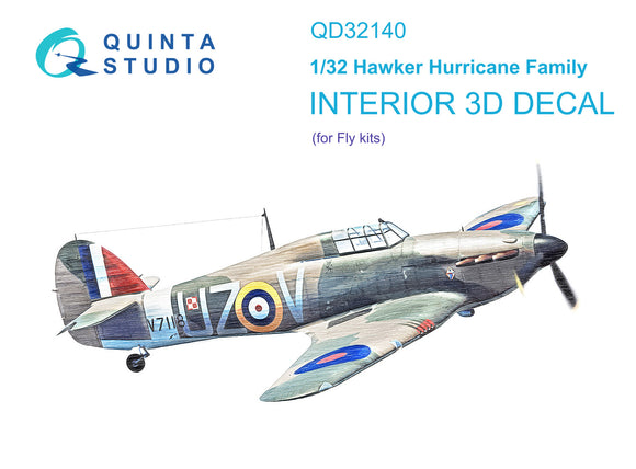 1/32 Quinta Studio Hawker Hurricane Family 3D-Printed Interior (Fly) 32140