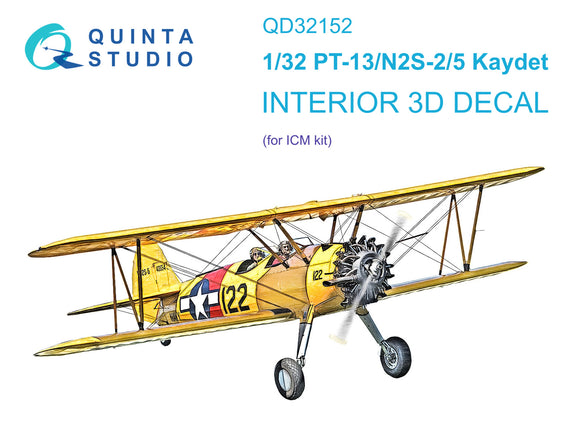 1/32 Quinta Studio PT-13/N2S-2/5 Kaydet 3D-Printed Interior (for ICM kit) 32152