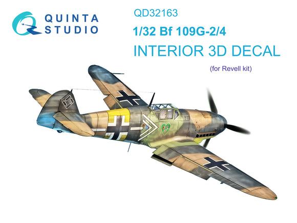 1/32 Quinta Studio Bf 109G-2/4 3D-Printed Interior (for Revell) 32163