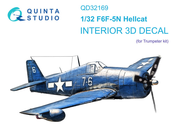 1/32 Quinta Studio F6F-5N Hellcat 3D-Printed Interior (for Roden kit) 32169