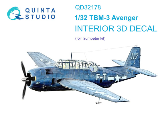1/32 Quinta Studio TBM-3 Avenger 3D-Printed Interior (for Trumpeter) 32178