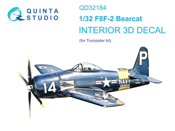 1/32 Quinta Studio F8F-2 Bearcat 3D-Printed Interior (for Trumpeter) 32184