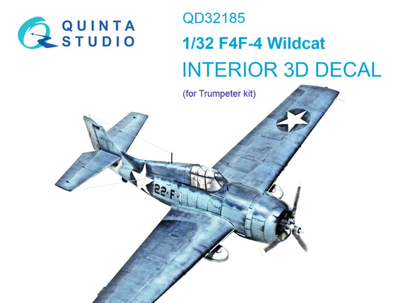 1/32 Quinta Studio F4F-4 Wildcat 3D-Printed Interior (for Trumpeter) 32185
