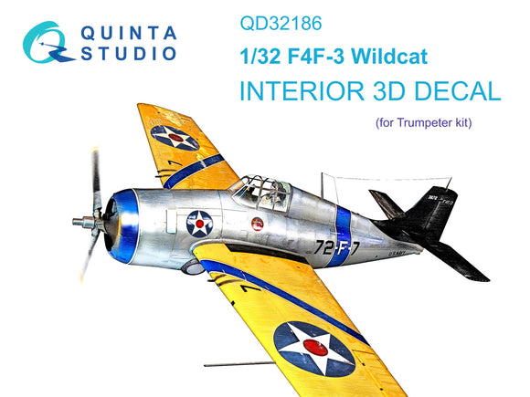 1/32 Quinta Studio F4F-3 Wildcat 3D-Printed Interior (for Trumpeter) 32186