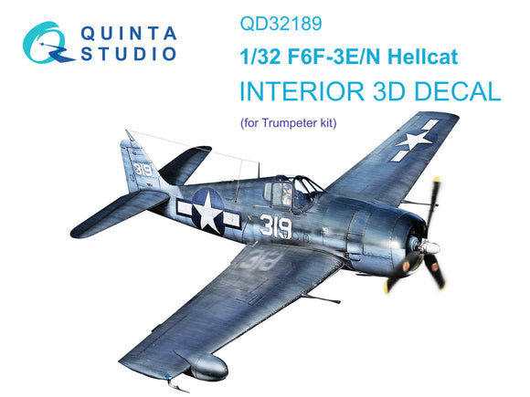 1/32 Quinta Studio F6F-3E/N Hellcat 3D-Printed Interior (for Trumpeter) 32189
