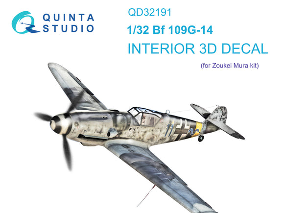 1/32 Quinta Studio Bf 109G-14 3D-Printed Interior (for Zoukei Mura SW kit) 32191