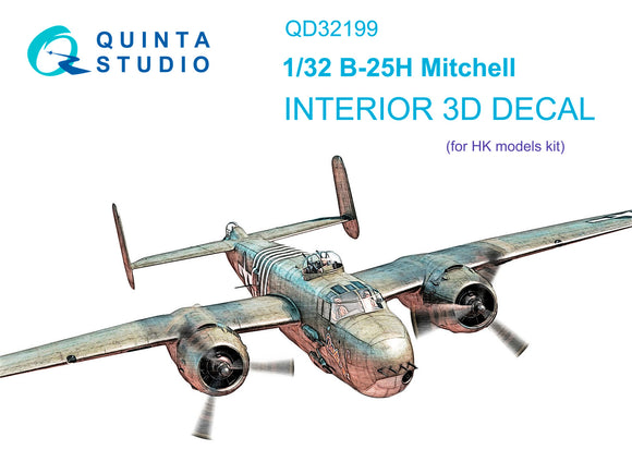 1/32 Quinta Studio B-25H Mitchell 3D-Printed Interior (for HKM kit) 32199