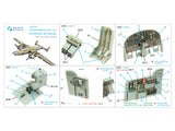 1/32 Quinta Studio B-25J Glass Nose Mitchell 3D-Printed Interior (for HKM kit) 32203