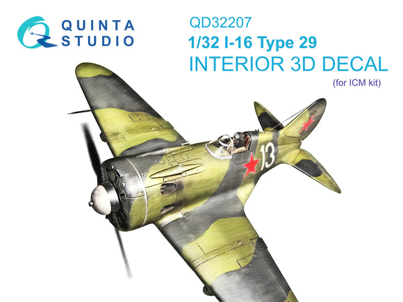 1/32 Quinta Studio I-16 Type 29 3D-Printed Interior (for ICM kit) 32207