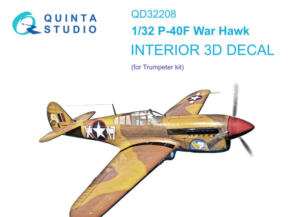 1/32 Quinta Studio P-40F 3D-Printed Interior (for Trumpeter kit) 32208