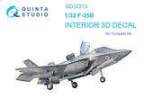 1/32 Quinta Studio F-35B 3D-Printed Interior (for Trumpeter kit) 32213