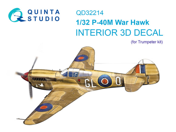 1/32 Quinta Studio P-40M 3D-Printed Interior (for Trumpeter kit) 32214