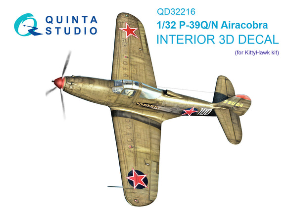 1/32 Quinta Studio P-39Q/N Airacobra 3D-Printed Interior (for Kitty Hawk) 32216