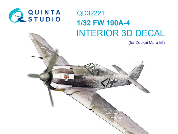 1/32 Quinta Studio FW 190A-4 3D-Printed Interior (for Zoukei Mura SW kit) 32221