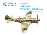 1/32 Quinta Studio P-40M 3D-Printed Interior (for Hasegawa kit) 32223