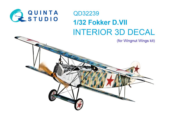 1/32 Quinta Studio Fokker D.VII 3D-Printed Interior (for Wingnut Wings) 32239