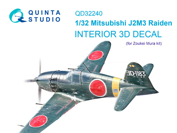1/32 Quinta Studio Mitsubishi J2M3 Raiden 3D-Printed Interior (Zoukei Mura) 32240
