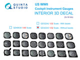 1/48 Quinta Studio US WWII Cockpit instrument gauges without bezels 3D-Printed Interior (for all kits) 32243