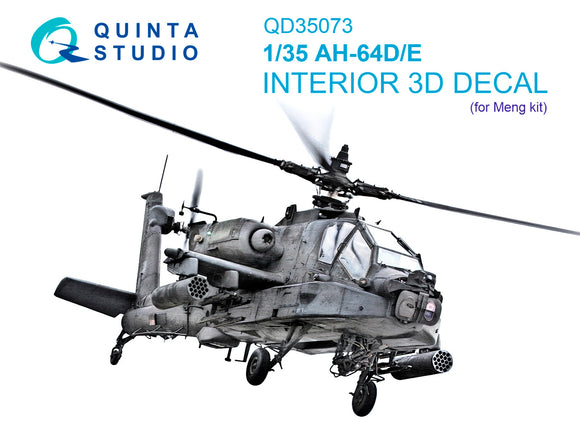 1/35 Quinta Studio AH-64D/E 3D-Printed Interior (for Meng kit) 35073