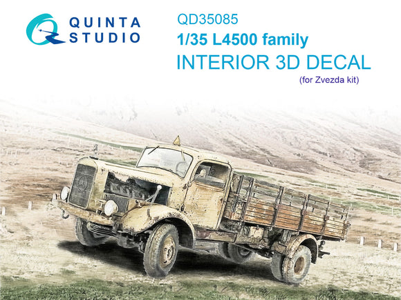 1/35 Quinta Studio L4500 family 3D-Printed Interior (for Zvezda kit) 35085