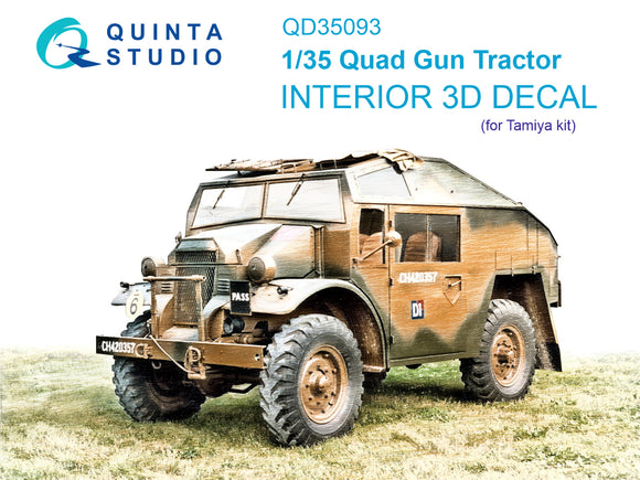 1/35 Quinta Studio Quad Gun Tractor 3D-Printed Interior (for Tamiya kit) 35093