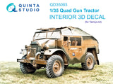 1/35 Quinta Studio Quad Gun Tractor 3D-Printed Interior (for Tamiya kit) 35093