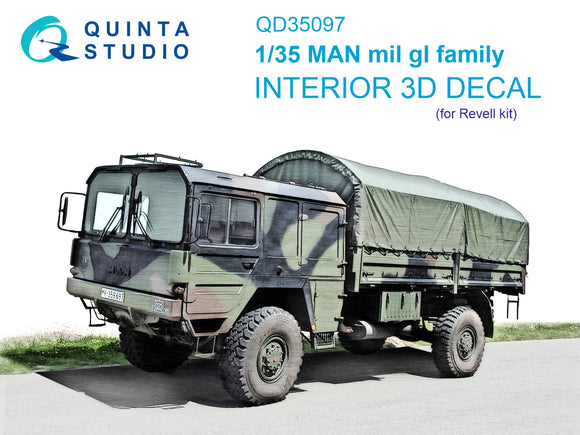 1/35 Quinta Studio MAN mil GL family 3D-Printed Interior (for Revell kits) 35097