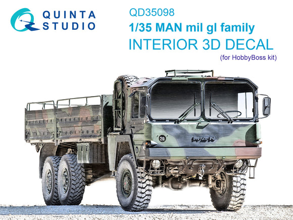 1/35 Quinta Studio MAN mil GL family 3D-Printed Interior (for Hobby Boss kits) 35098