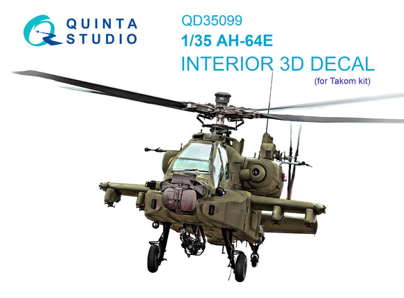 1/35 Quinta Studio AH-64E 3D-Printed Interior (for Takom kit) 35099