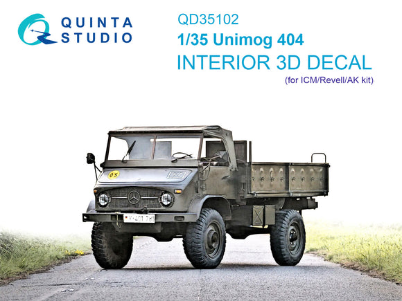 1/35 Quinta Studio Unimog 404 3D-Printed Interior (for ICM kits) 35102