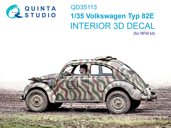 1/35 Quinta Studio Volkswagen Typ 82E Printed Interior (for RFM kit) 35113