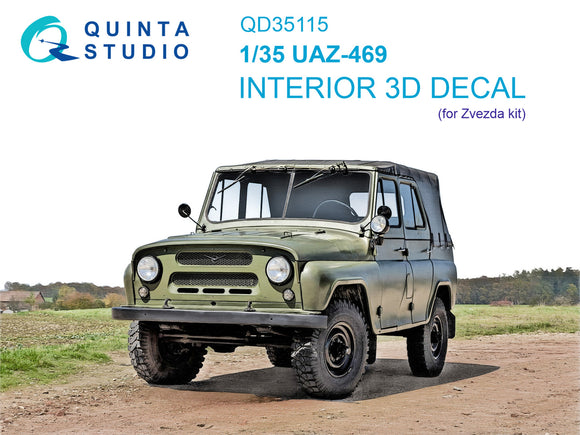 1/35 Quinta Studio UAZ 469 3D-Printed Interior (for Zvezda kits) 35115