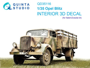 1/35 Quinta Studio Opel Blitz 3D-Printed Interior (for Italeri/Zvezda kit) 35116