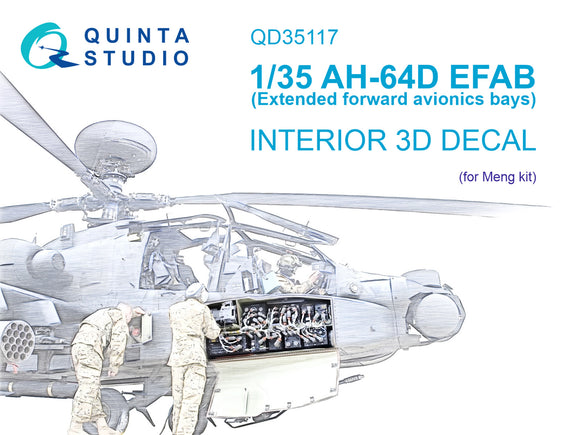 1/35 Quinta Studio AH-64D Extended forward avionics bays (for Meng kit) QD 35117
