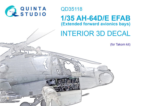 1/35 Quinta Studio AH-64D Extended forward avionics bays (for Takom kit) QD 35118
